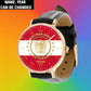 Personalized Austrian Soldier/ Veteran With Name And Year Black Stitched Leather Watch - 17120160 - Gold Version