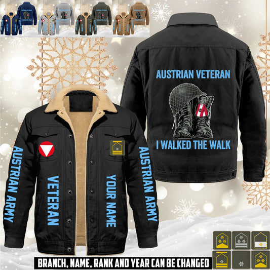 Personalized Austria Soldier/ Veteran With Name And Rank Cargo Fleece Jacket - 17593632