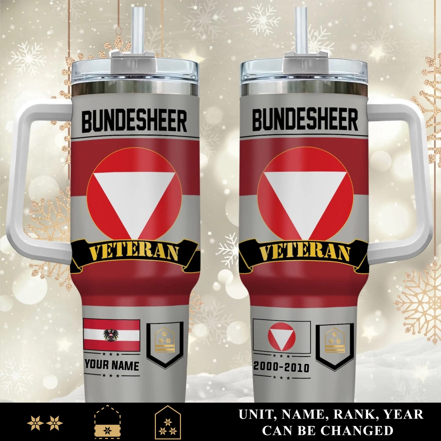 Personalized Austria Veteran/ Soldier With Rank, Year And Name Camo Tumbler - 17652384
