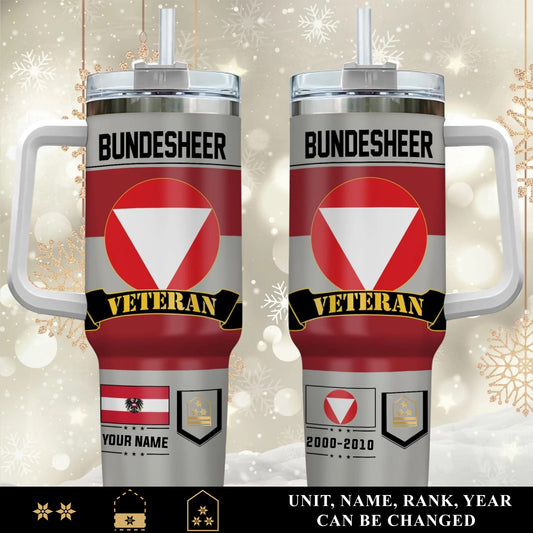 Personalized Austria Veteran/ Soldier With Rank, Year And Name Camo Tumbler - 17652384