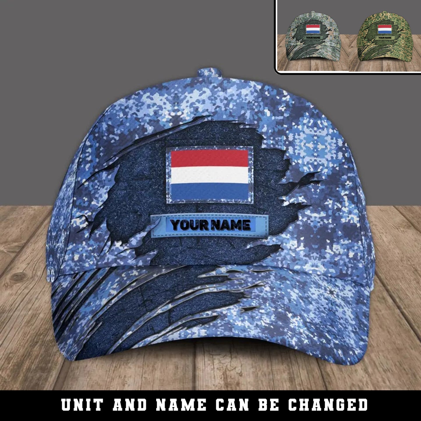 Casquette de baseball camouflage personnalisée pour soldat/vétéran des Pays-Bas - 1605230001 - D04