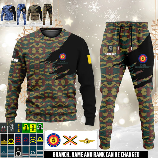 Belgian camouflage Sweater + Jogger – Personalized with Name & Rank - 17474400