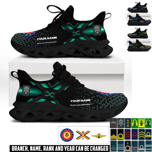 Personalized Belgium Soldier/ Veteran With Name And Rank Men Sneakers - 17592768