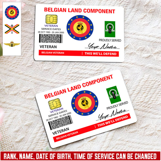 Personalized Belgium Soldier/ Veteran With Rank, Name And Year Aluminum Wallet Card - 17671392