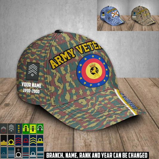 Personalized Rank And Name, Year Belgium Soldier/Veterans Baseball Cap - 1759795202