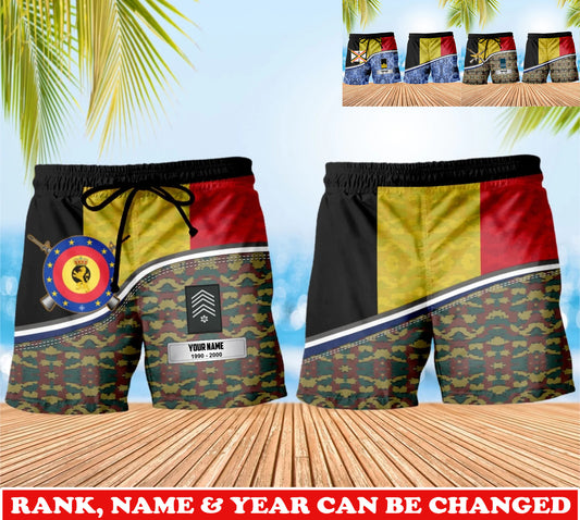 Personalized Belgium Soldier/Veteran Camo with Rank, Name & Year Short All Over Printed - 17740512