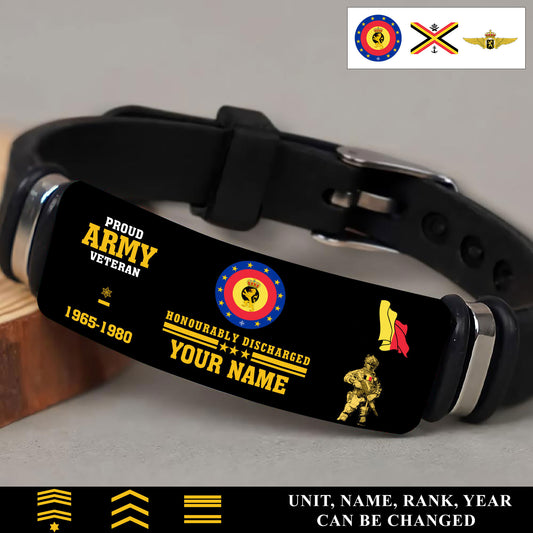 Personalized Belgium Soldier/ Veteran With Rank, Name And Year Bracelet - 17538336