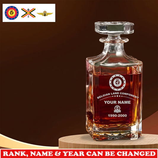 Personalized Belgium Soldier/ Veteran Premium Decanter With Rank, Name And Year - 17750016