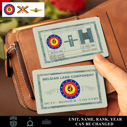 Personalized Belgium Soldier/ Veteran With Rank, Name And Year Aluminum Wallet Card - 17513280