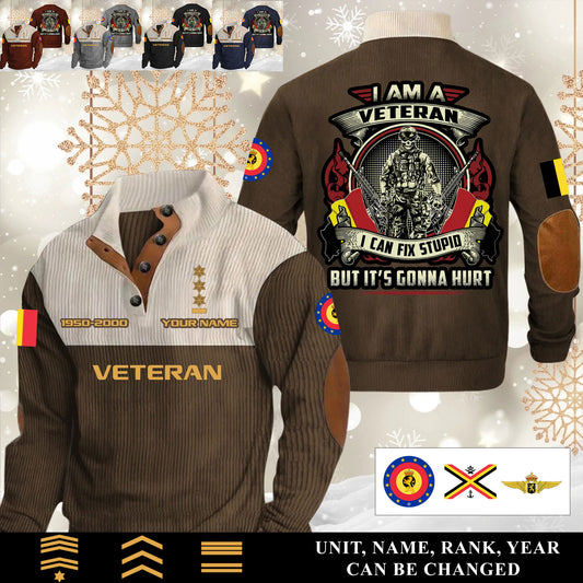 Personalized Belgium Soldier/ Veteran With Name, Year And Rank Sports Sweatshirt - 17554752