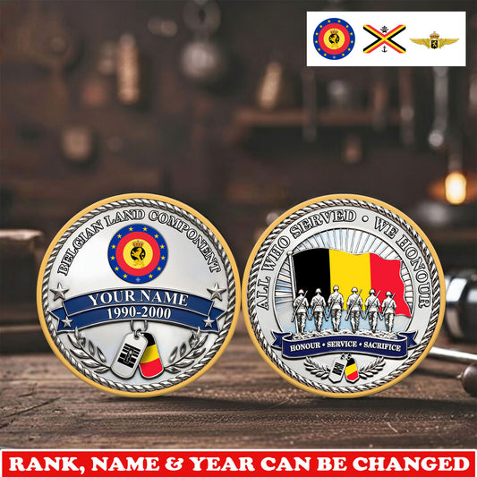 Personalized Belgium Veteran/ Soldier With Rank,  Name And Year Challenge Coin - 17743104