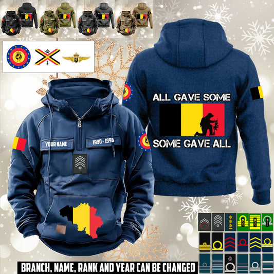 Personalized Belgium Soldier/Veteran Vintage Hoodie All Over Printed - 1760400001