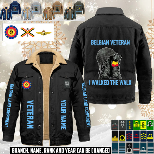 Personalized Belgium Soldier/ Veteran With Name And Rank Cargo Fleece Jacket - 17593632