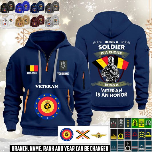 Personalized Belgium Soldier/ Veteran With Name, Year And Rank Zip Hoodie Multicolor - 17563392