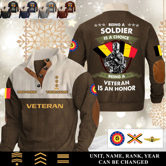 Personalized Belgium Soldier/ Veteran With Name, Year And Rank Sports Sweatshirt - 17565120