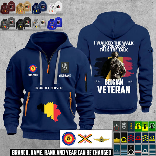 Personalized Belgium Soldier/ Veteran With Name, Year And Rank Zip Hoodie Multicolor - 17666208