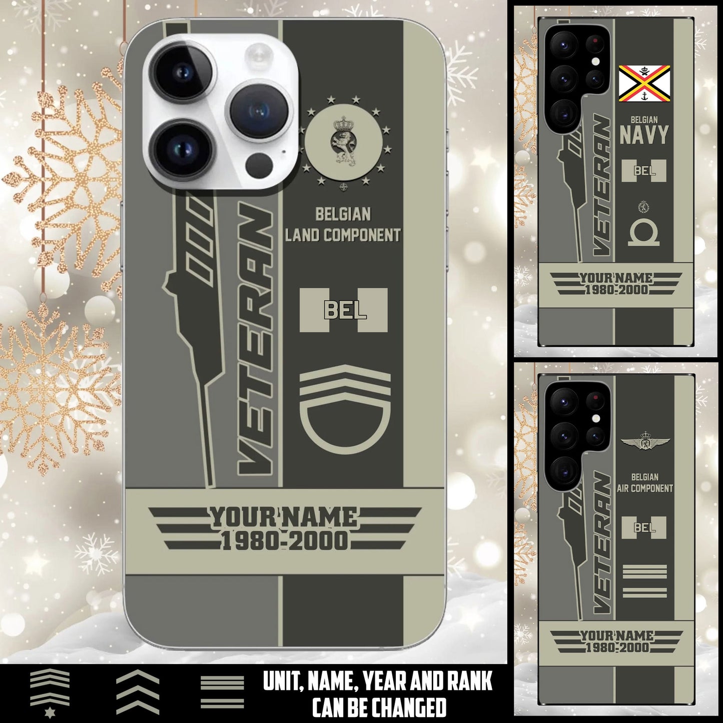 Belgian Military Phone Case – Personalized with Name, Rank & Year - 17579808