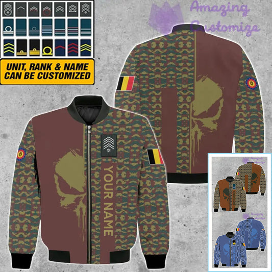 Personalized Belgium Soldier/ Veteran Camo With Name And Rank Bomber Jacket 3D Printed  - 10052401QA