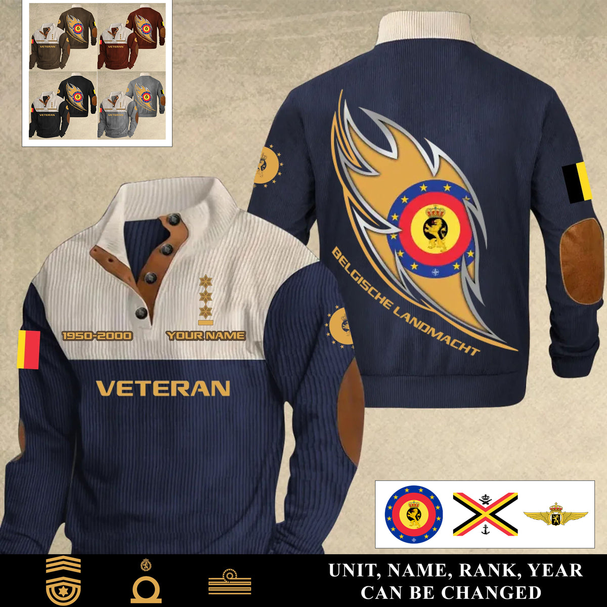 Personalized Belgium Soldier/ Veteran With Name, Year And Rank Sports Sweatshirt - 17400960