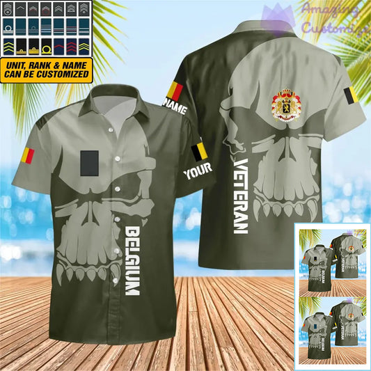 Personalized Belgium  Soldier/ Veteran Camo With Name And Rank Hawaii Shirt 3D Printed  - 1602240001