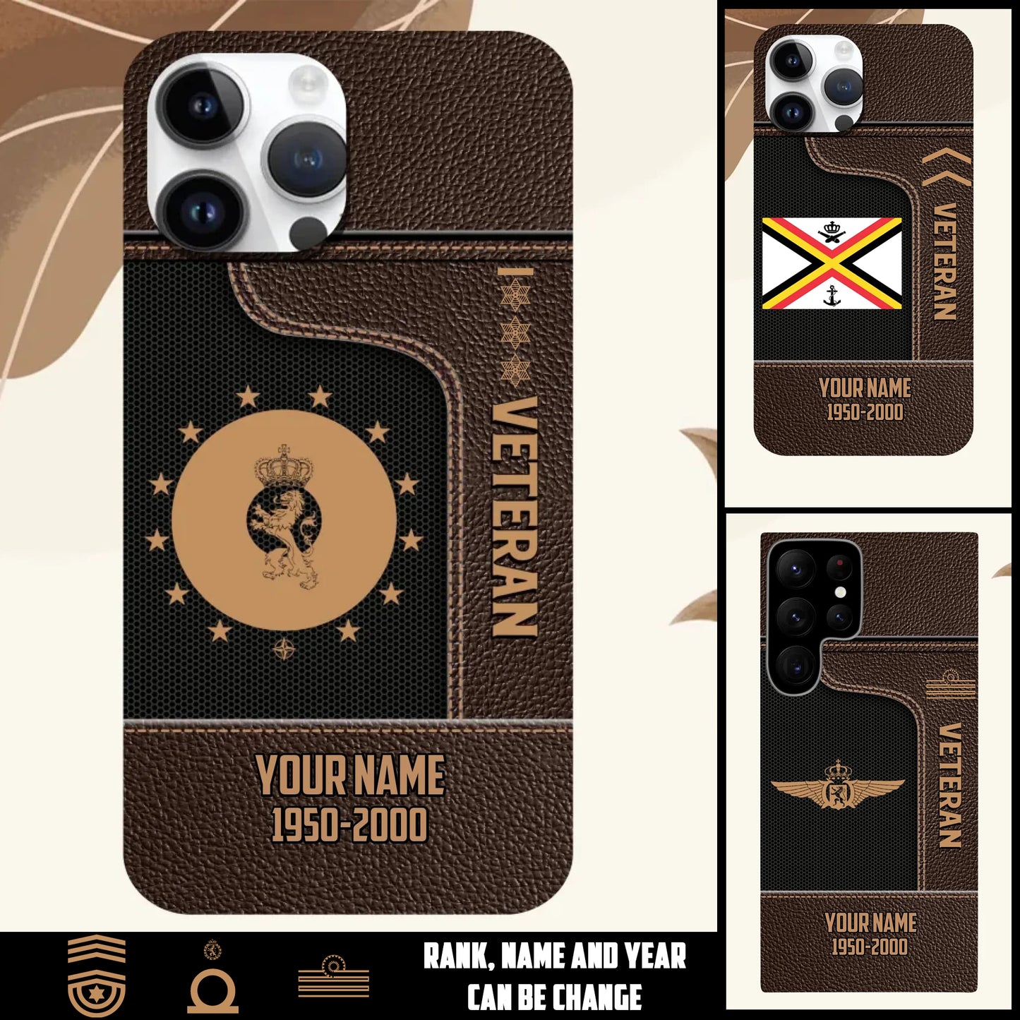 Personalized Belgium Soldier/Veterans With Rank, Year And Name Phone Case Printed - 17394048