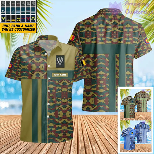 Personalized Belgium Soldier/ Veteran Camo With Name And Rank Hawaii Printed  - 07052401QA