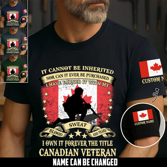 Personalized Name Canadian Soldier/ Veteran T-Shirt - 1754697602
