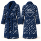 Personalized blockmason Bathrobe diamond emblems blue front and back