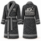 Personalized Blockmason Bathrobe signature silhouette slate front and back