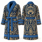 Personalized bricklayer Bathrobe art deco craft blue front and back