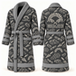 Personalized Bricklayer Bathrobe Occupational Emblems slate front and back views