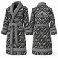 Personalized bricklayer Bathrobe diamond emblems slate front and back