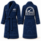 Personalized Bricklayer Bathrobe signature silhouette blue front and back