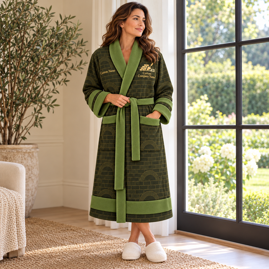 Personalized Bricklayer Bathrobe signature silhouette Olive lifestyle