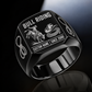 Bull Riding Twin Icons ring in Black, showing CUSTOM NAME and SINCE 2000