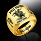 Bull Riding Bold Lettering ring in Gold, showing CUSTOM NAME and SINCE 2000