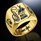 Bull Riding Split Emblem ring in Gold, showing CUSTOM NAME and SINCE 2000