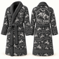 Personalized Bull Riding Bathrobe slate front and back
