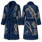 Personalized Bull Riding Bathrobe - Blueprint Workshop blue front and back view