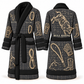 Personalized Bull Riding Bathrobe - Blueprint Workshop slate front and back view