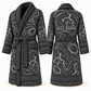 Personalized Bull Riding Bathrobe - Contour Lines slate front and back view