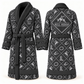 Personalized Bull Riding Bathrobe - Diamond Emblems slate front and back view