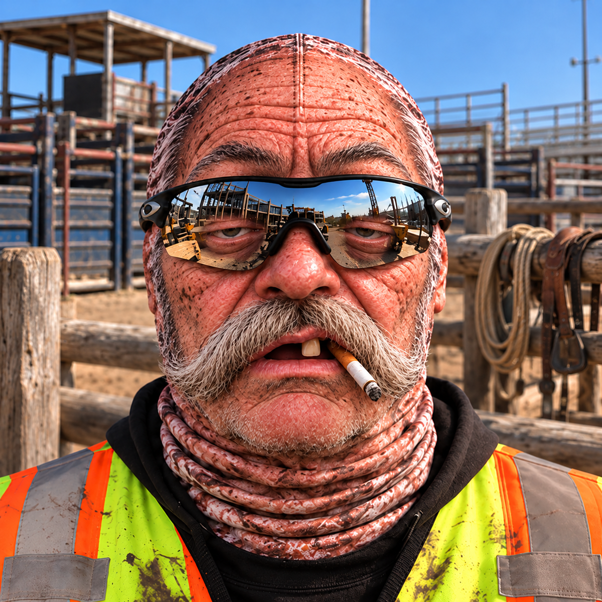 Bull Riding funny face balaclava - Style 8