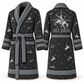 Personalized Bull Riding Bathrobe - Night Shift slate front and back view