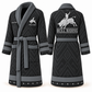Personalized Bull Riding Bathrobe - Signature Silhouette slate front and back view