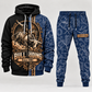 bull riding full-zip hoodie and matching joggers - navy catalog view