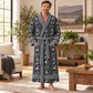 Personalized Bull Riding Bathrobe - Workbench Stripes lifestyle view