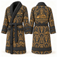 Personalized Bulldozer Operator Bathrobe - Art Deco Craft slate front and back view