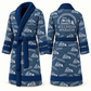 Personalized Bulldozer Operator Bathrobe blue front and back