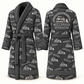 Personalized Bulldozer Operator Bathrobe slate front and back
